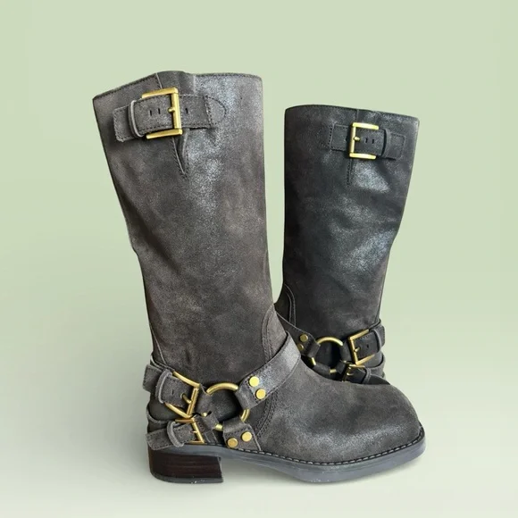 Michael Kors Brown Suede Moto Boots - Picture 6 of 9